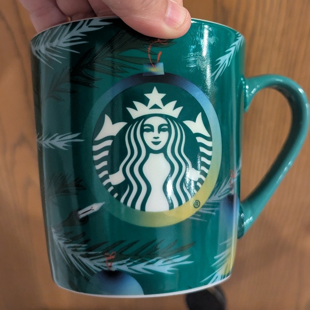 Starbucks 2020 Holiday Coffee Mug Green Pine Ornament 18oz Ceramic Collectible - Picture 10 of 10